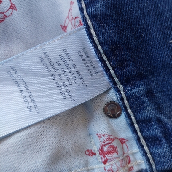 True Religion Cut-Off Jeans Shorts Men sz 36 Medium Fade - Picture 5 of 9